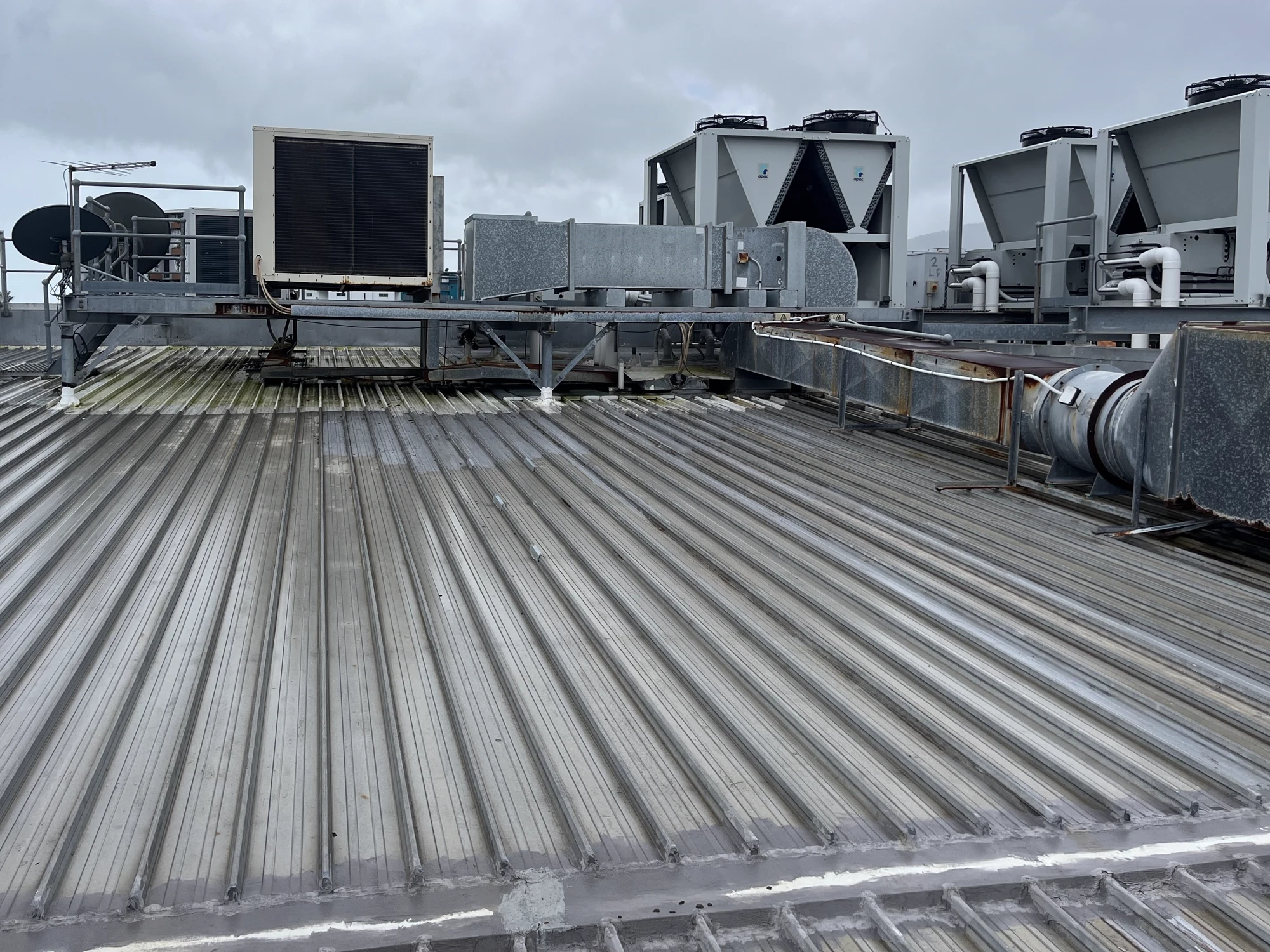 Grafton Project - Old corrugated roof with equipment